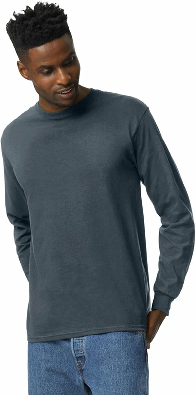 Detalle de Gildan Ultra Cotton G2400 långärmad T-shirt för herr, bomull, 3-pack