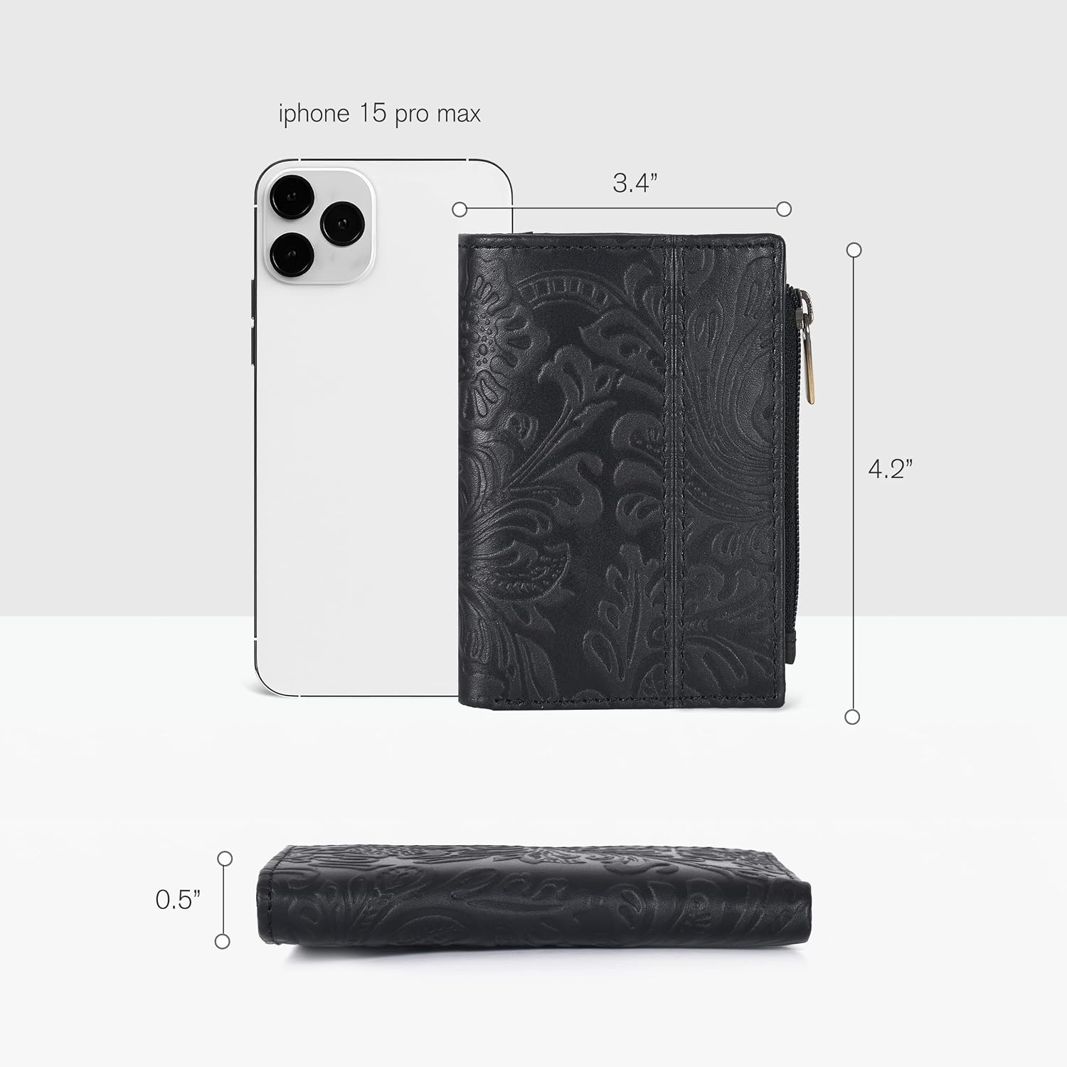 Thumbnail 5 de Wallet for Women Full Grain Leather 4.2x3.4in
