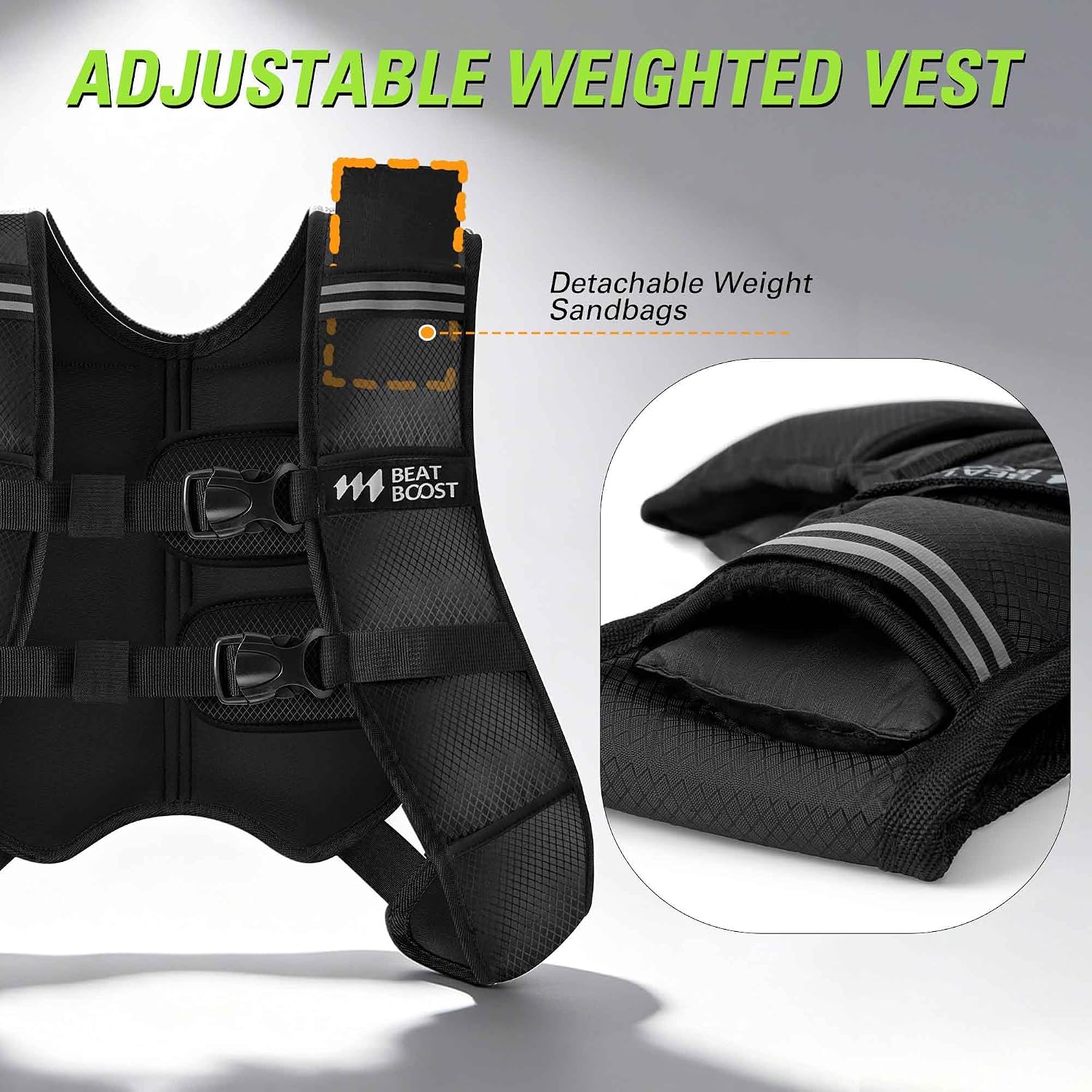 Detalle 2 de BeatBoost Adjustable Weighted Vest 5–30 lb
