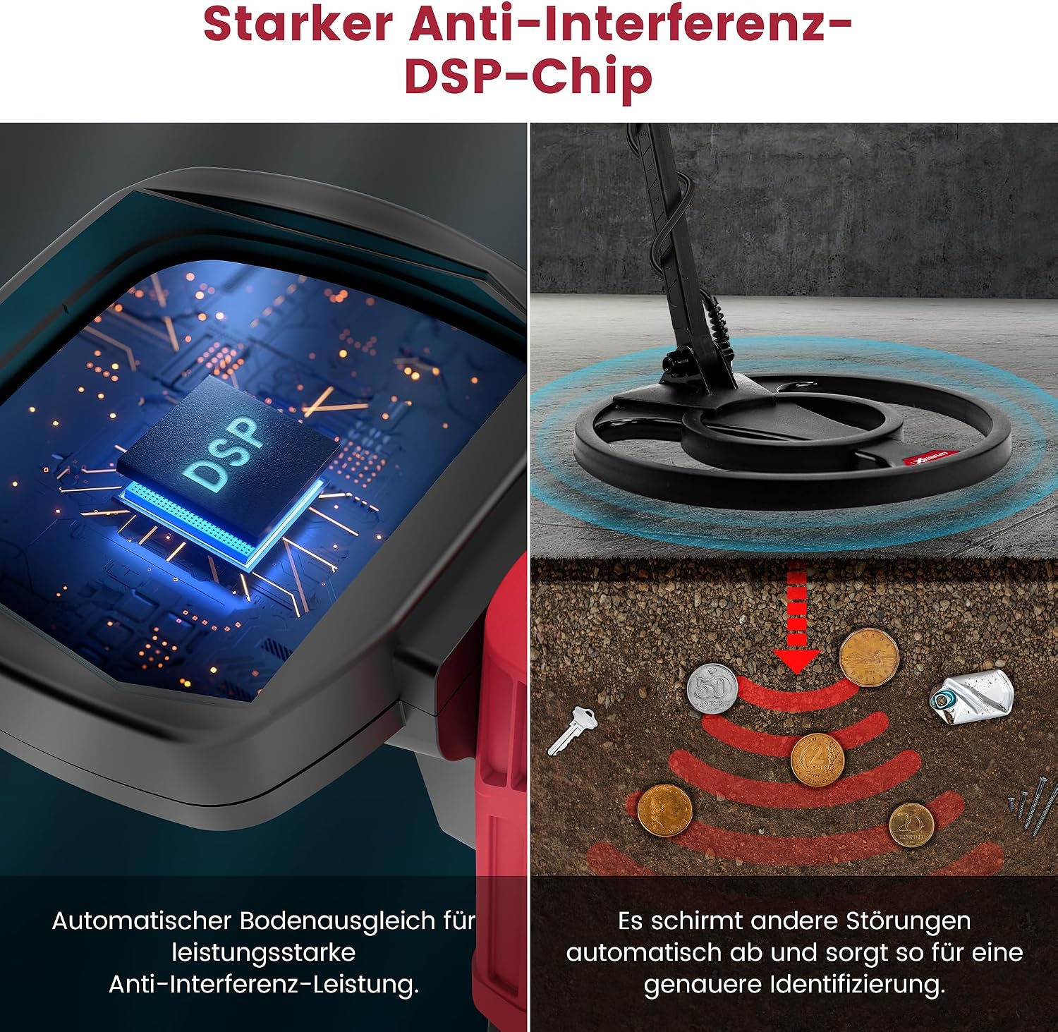 Detalle 2 de KAIWEETS Metalldetektor 5 Modi Metallesucher