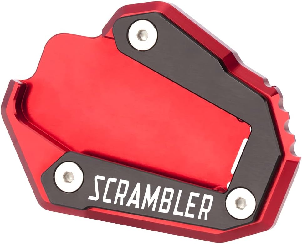 Modeer Estensione CNC per Cavalletto Laterale Ducati Scrambler 1100 (2017-2023) – Nero/Rosso