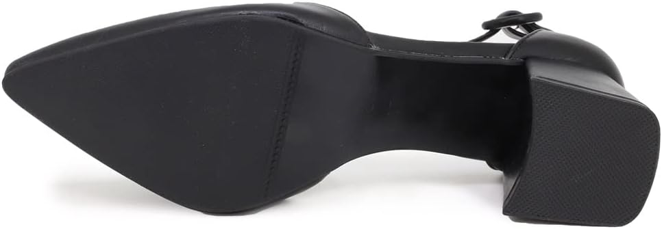 Detalle de Décolleté QUEEN HELENA ZM6045 con tacco medio 6 cm, punta chiusa e cinturino alla caviglia