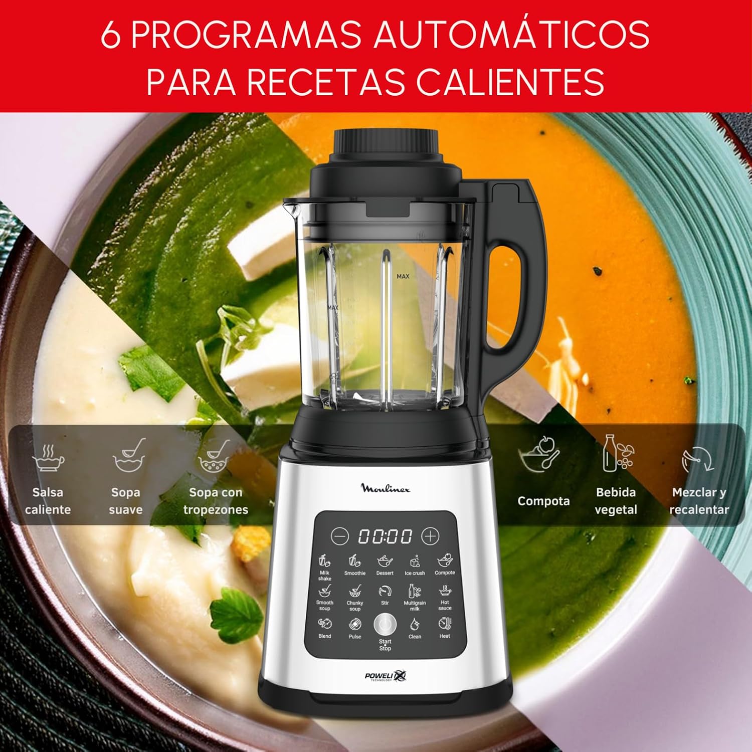 Thumbnail 1 de Moulinex PerfectMix Cook batidora 1400 W 2 L