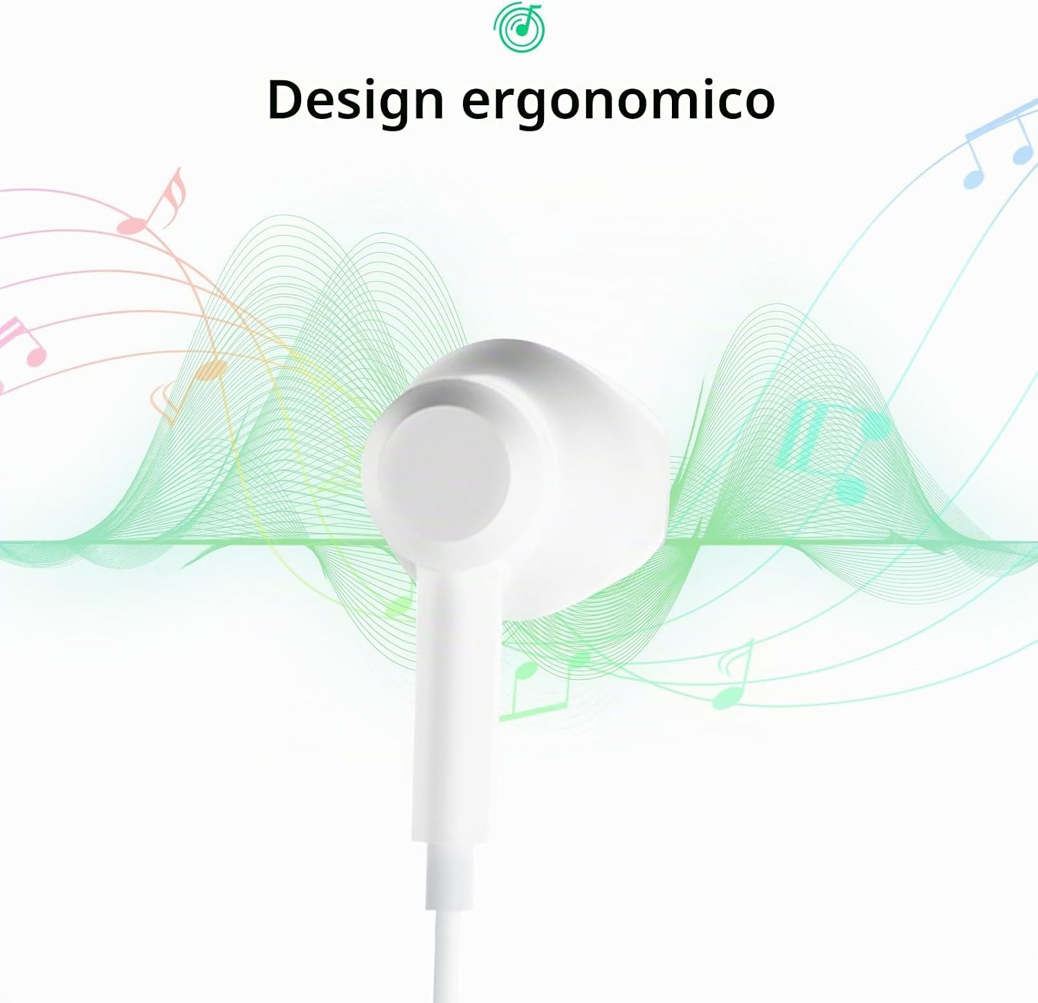 Detalle de JYmusic Cuffie con Filo: Auricolari In-Ear con Microfono e Controllo a Cavo per Jack 3,5 mm