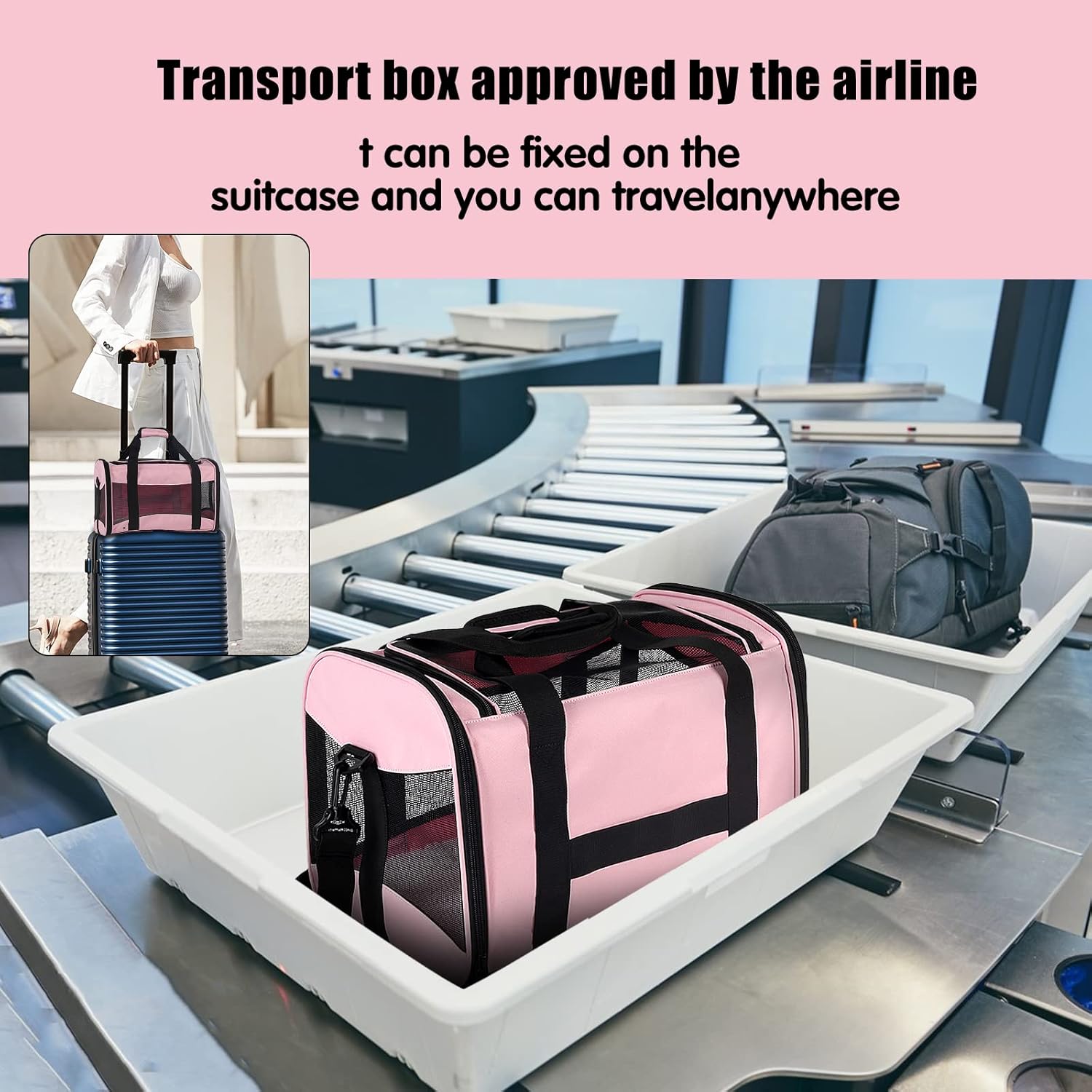 Detalle 2 de Cat Carrying Case 17x11x11 in Pink
