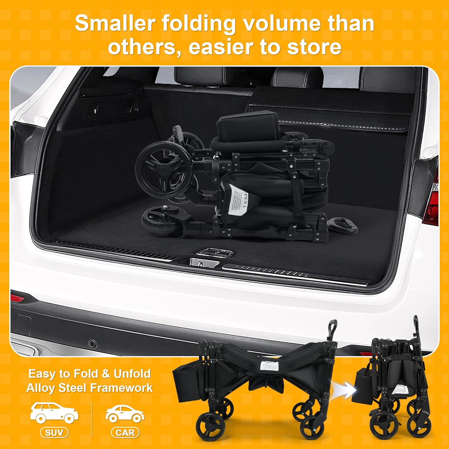Thumbnail 6 de VOOI Stroller Wagon (2-Seater) with 5-Point Harnesses, Canopy & Zipper Door