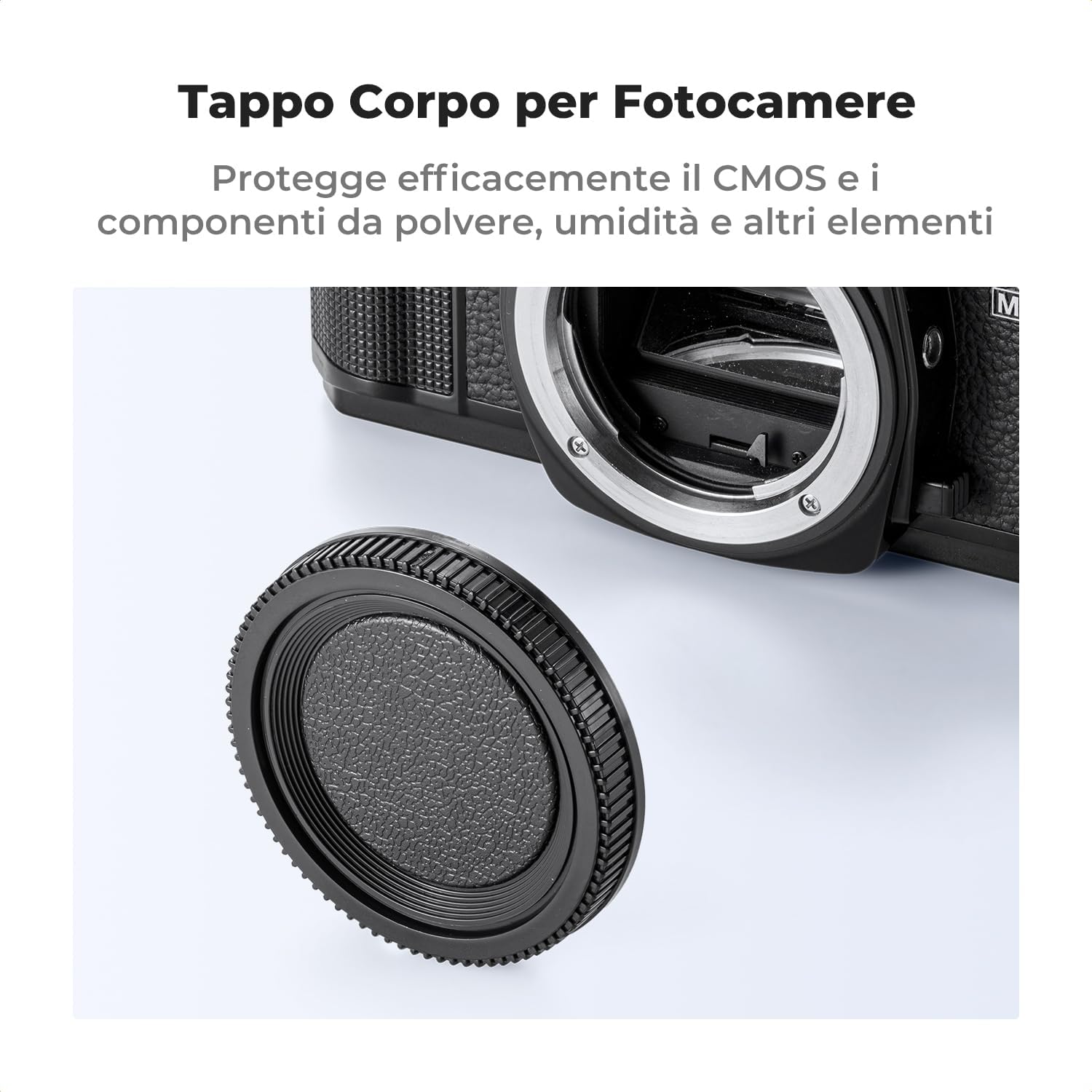 Detalle de K&F Concept 2pack Tappo Corpo e Coperchio posteriore per obiettivo – compatibile Minolta SR-2, SR-7, SR-T 101, XK, XM, X-1, XE-5, XE, XE-1, XE-7, XD-7, XD-11, XG-M, X-500, X-570, X-700
