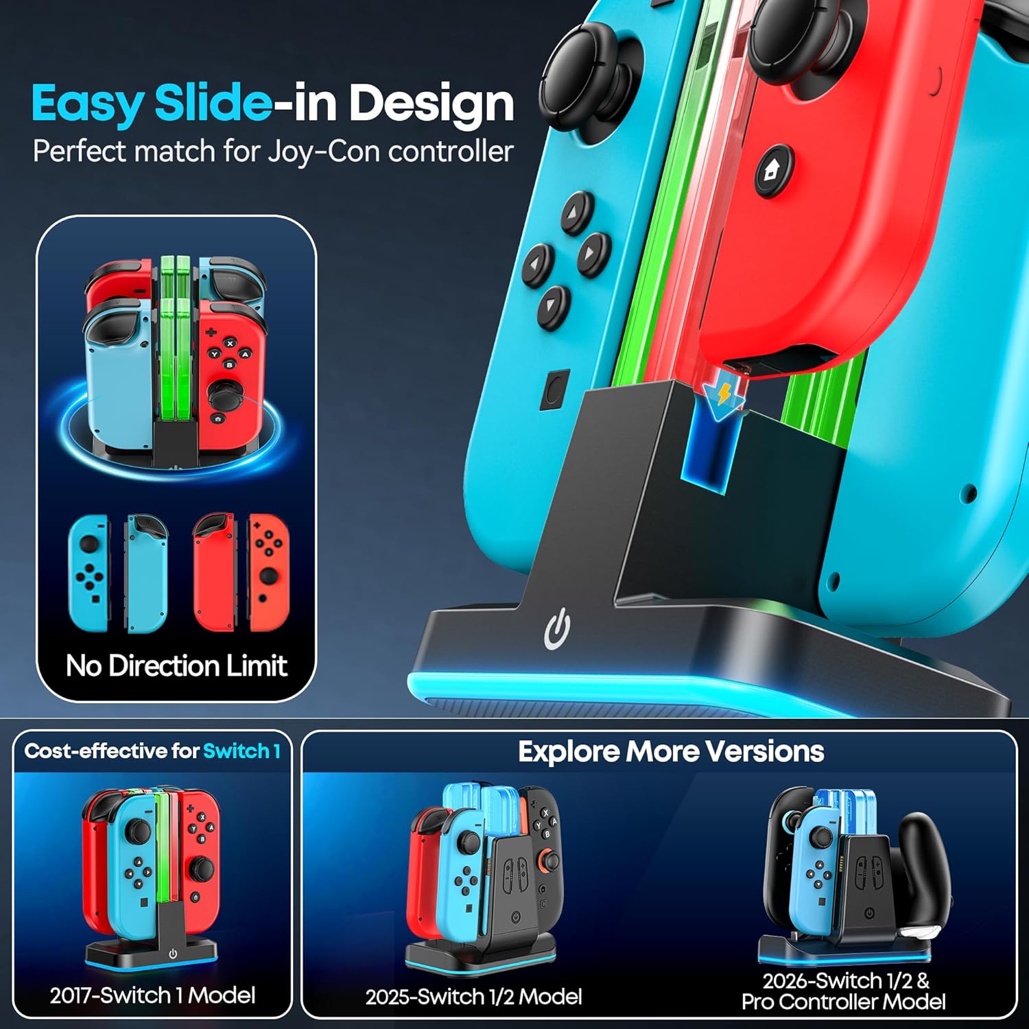 Thumbnail 2 de Joy-Con charging dock with RGB lights