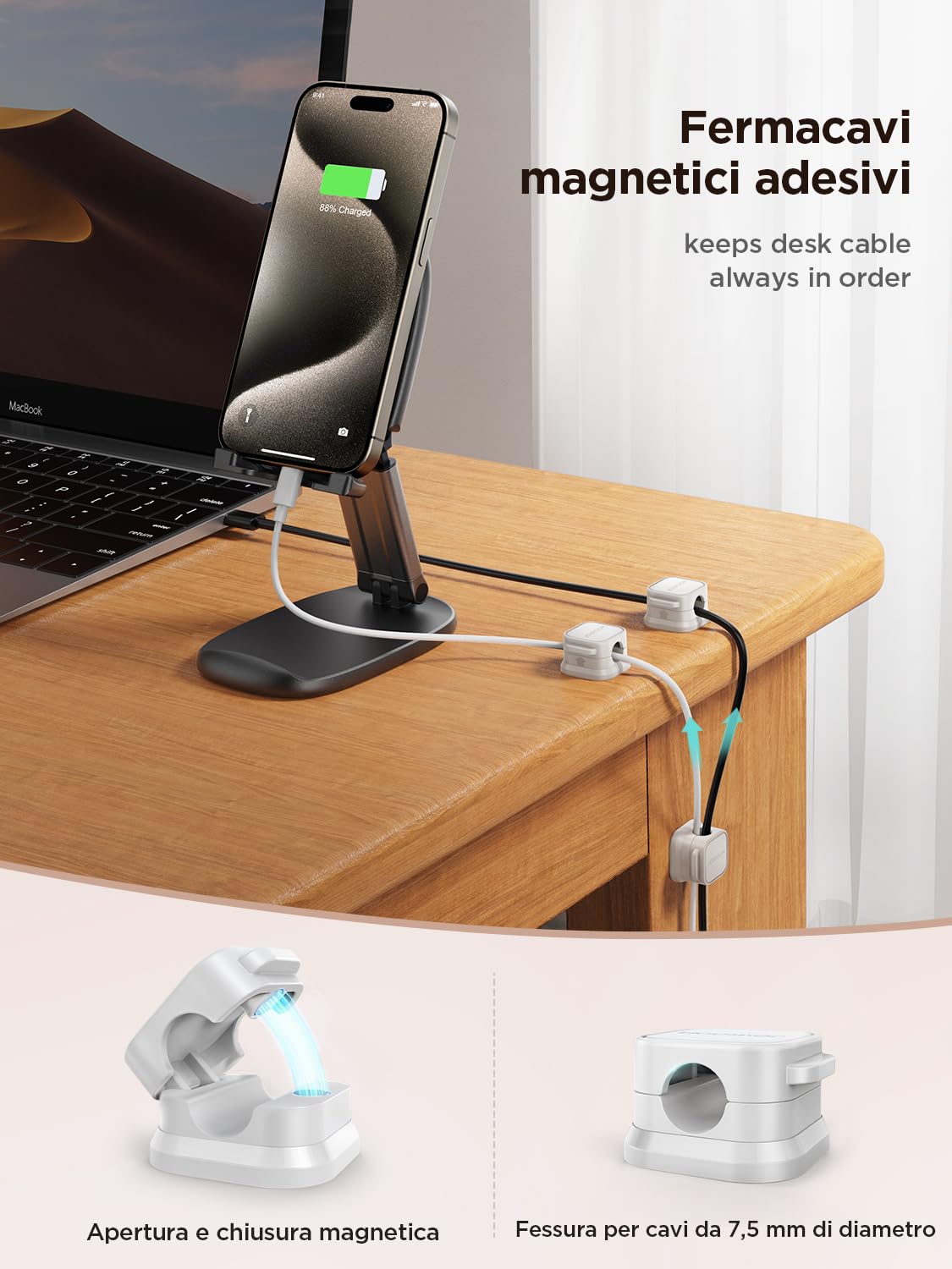 Detalle 2 de JOYROOM Clip per Cavi 12 pezzi 7,5 mm
