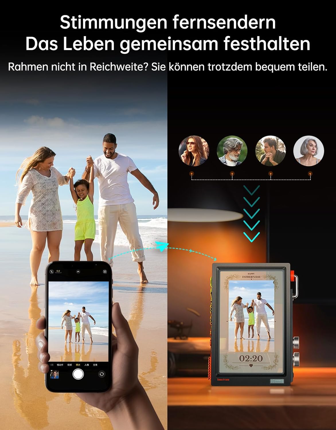 Thumbnail 6 de Divoom Times Frame – Cadre photo numérique IPS 10,1" Wi‑Fi, 64 Go, boutons RGB et +400 cadrans