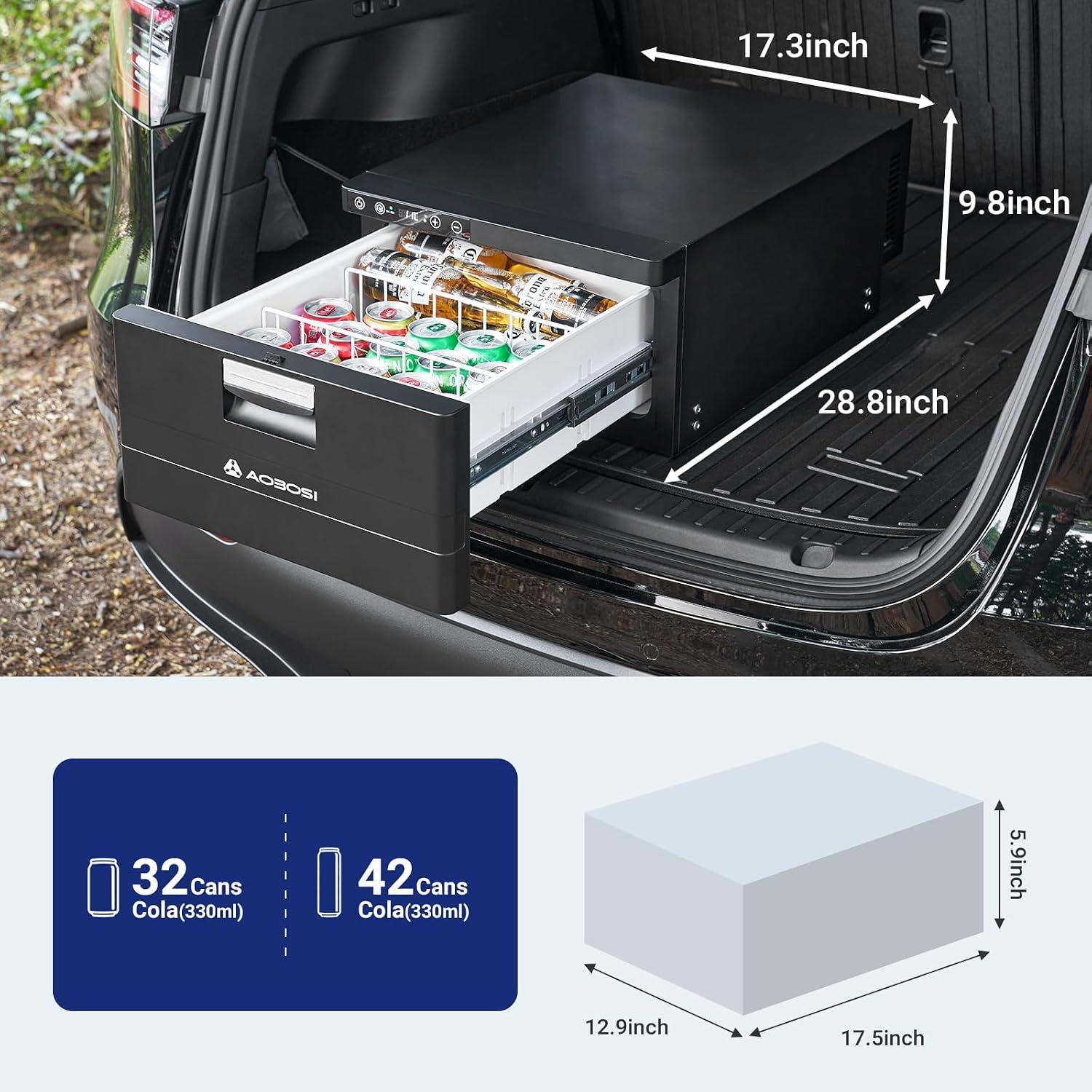Detalle 1 de AAOBOSI 31L Drawer Campervan Fridge