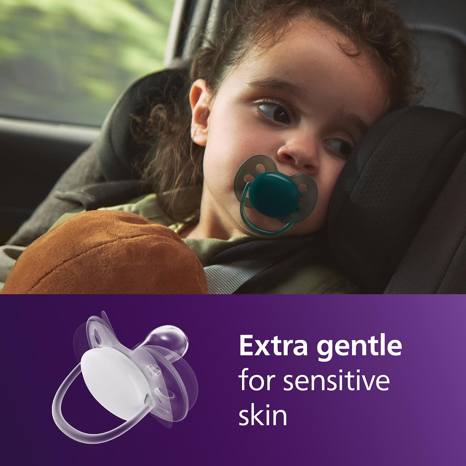 Detalle de Philips Avent Ultra Soft Soothers (SCF093/08) – Orthodontic design for 18+ months, 4-pack with 2 sterilising cases