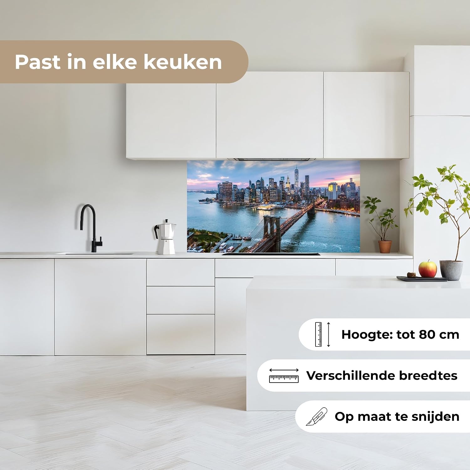 Detalle de KitchenYeah New York - Skyline keukenachterwand 80 x 150 cm, zelfklevend kunststof