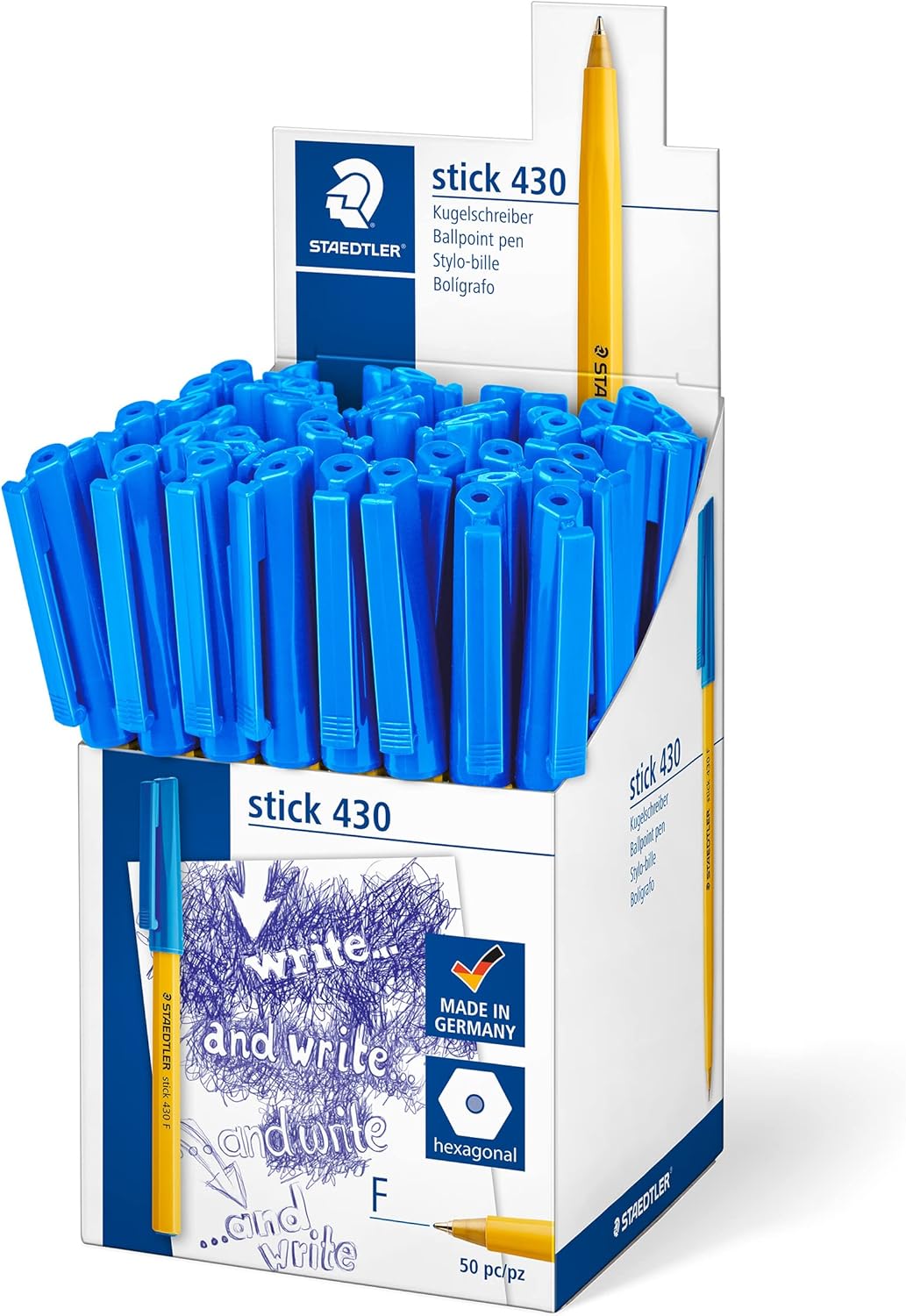Thumbnail 6 de Staedtler Stick 430 MS CP5 Ballpoint Pen – Medium Point (Assorted Colours) Box of 50