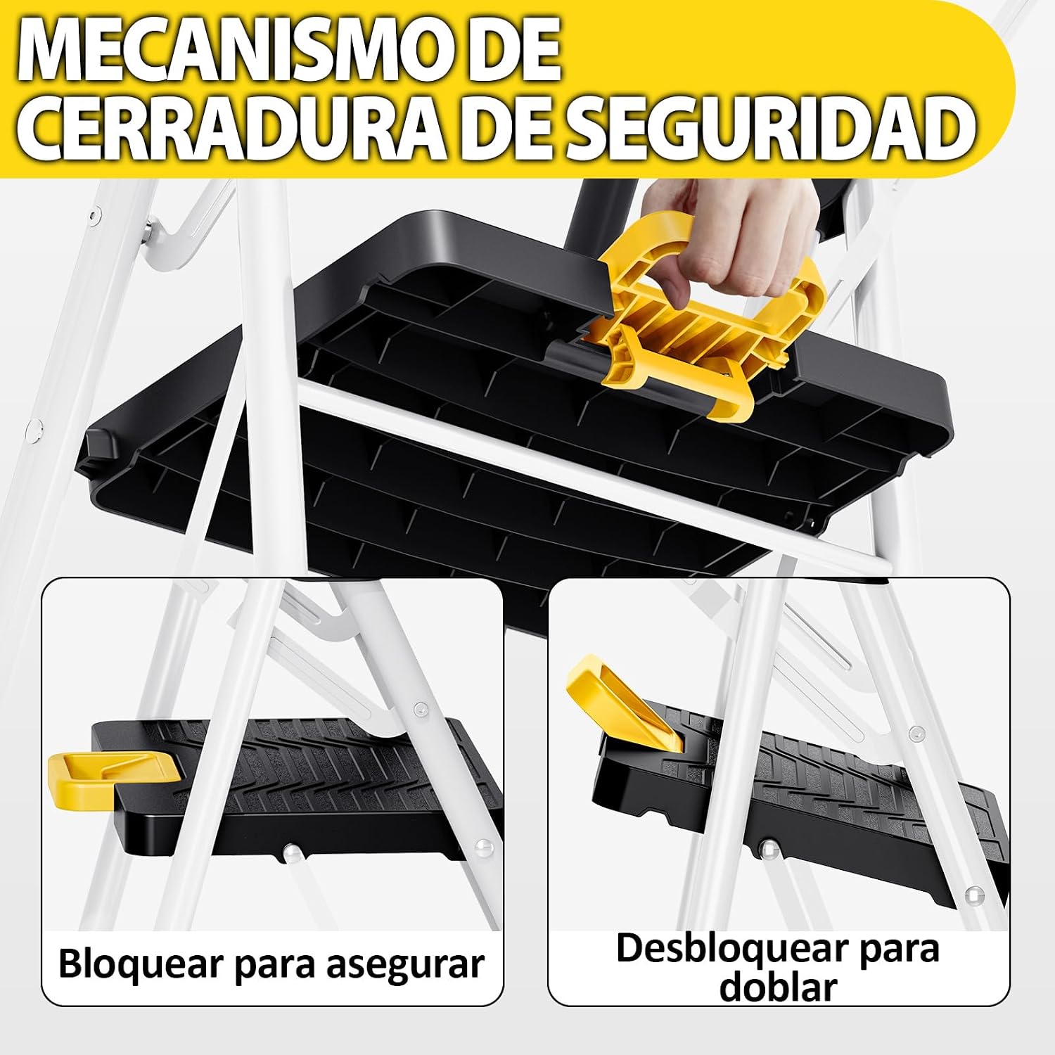 Detalle de KINGRACK Escalera plegable 5 peldaños 150 kg