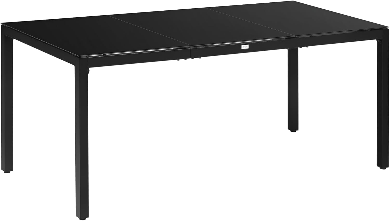 Outsunny Table de jardin rectangulaire pour 8 personnes en aluminium et verre trempé, 180 x 80 x 72 cm (noir)