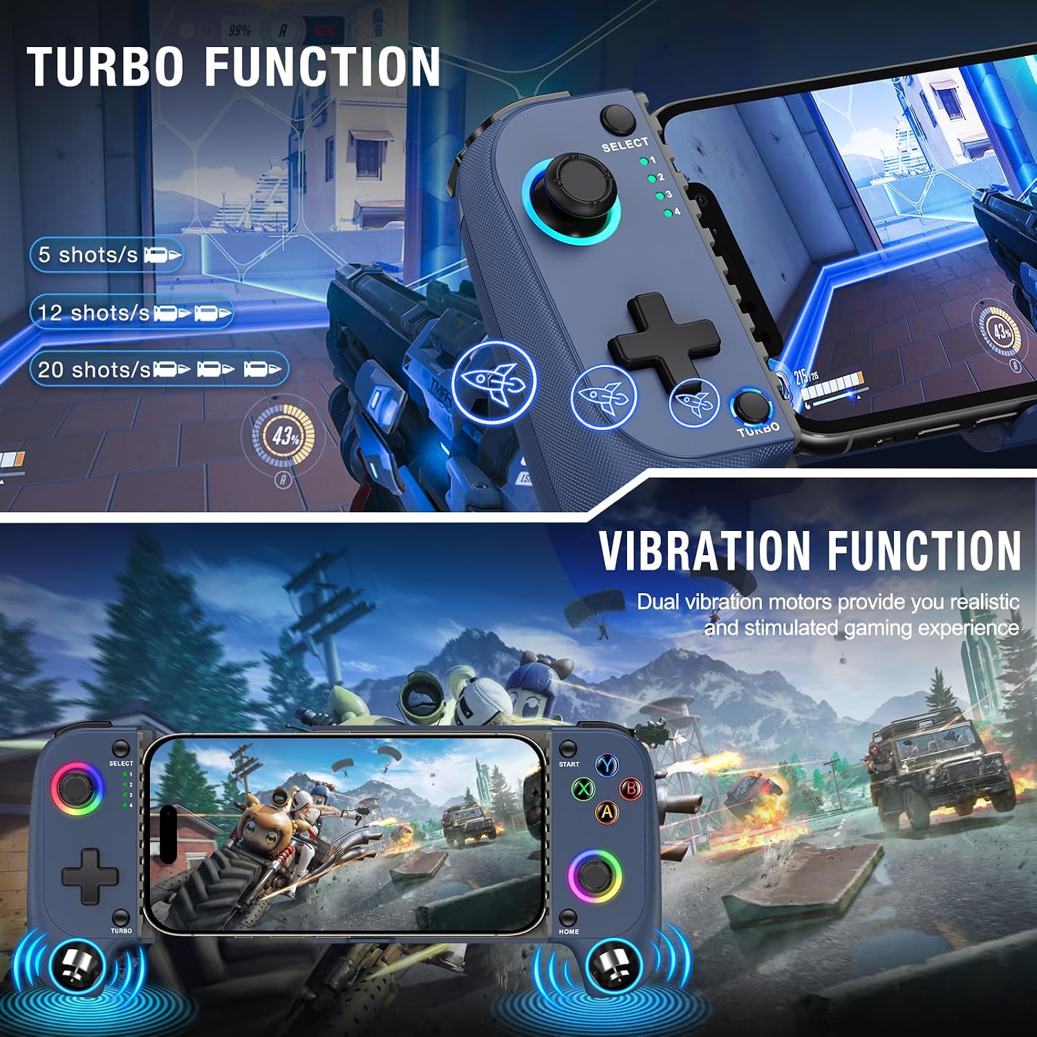 Detalle de Fanxieast Wireless Mobile Gaming Controller for iPhone