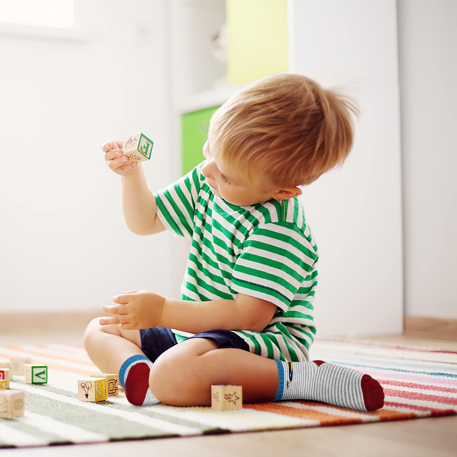 Thumbnail 2 de SUOSDEY Stoppersocken Kinder 12 Paar – rutschfest dank Silikonpunkten, 1–7 Jahre