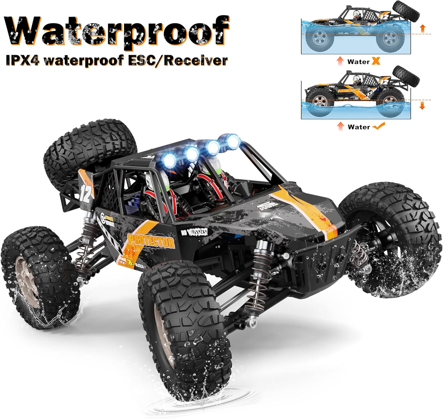 Detalle 2 de HAIBOXING RC 1:12 4x4 Truck 23.6 mph