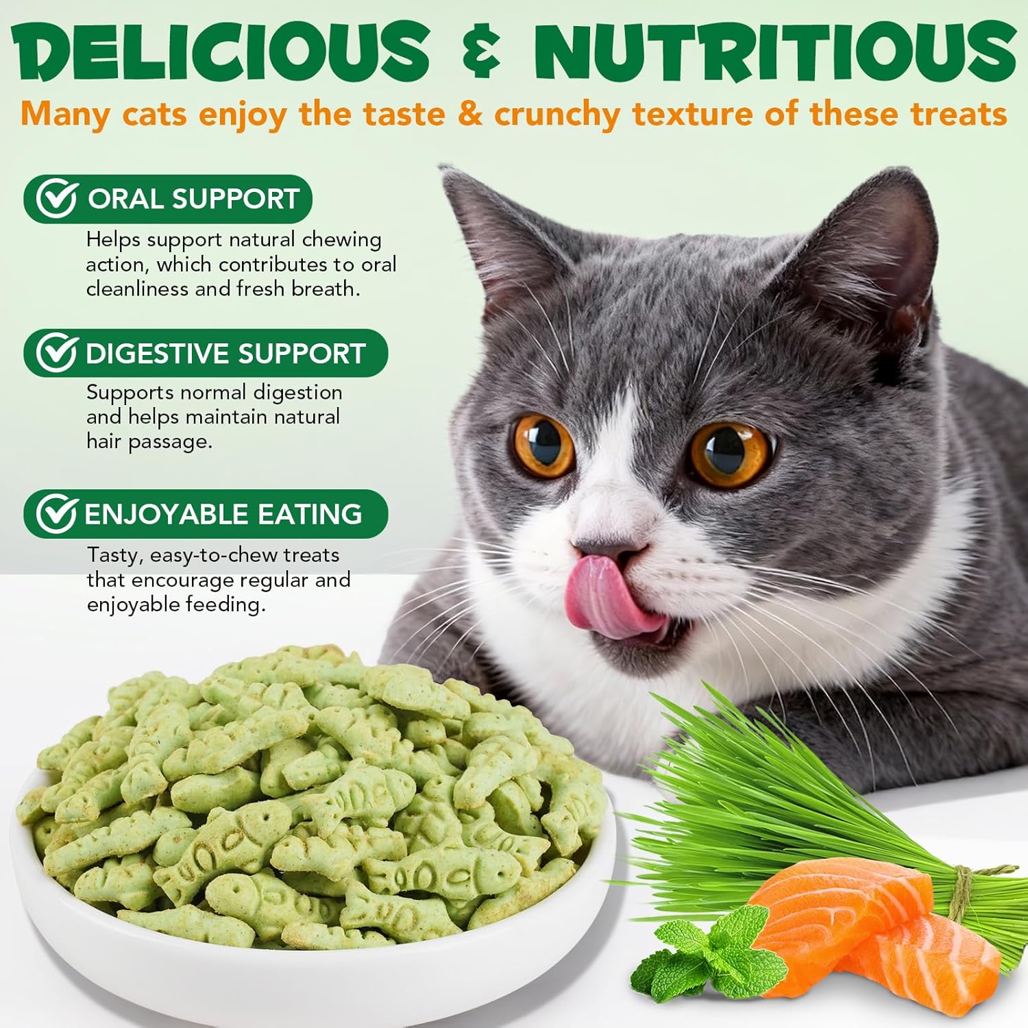 Detalle 2 de Golosinas de Hierba para Gatos 180g