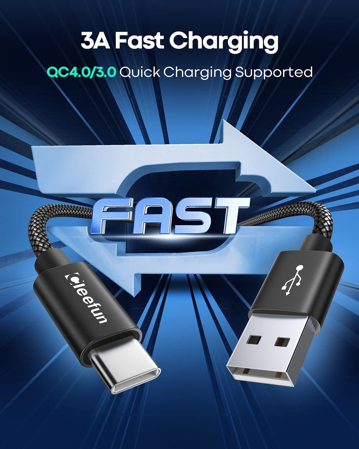 Detalle 2 de CLEEFUN USB C Kabel 3 m