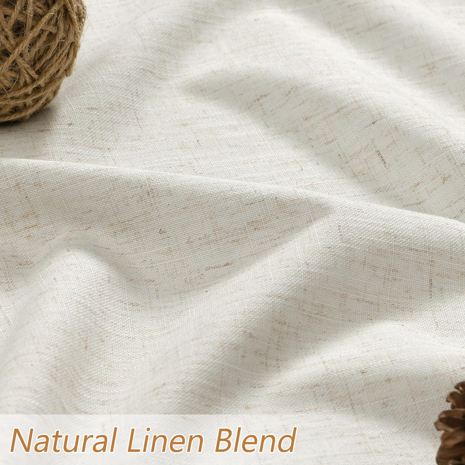 Thumbnail 2 de Guken Cream Linen Blackout Curtains 84 in 🪟