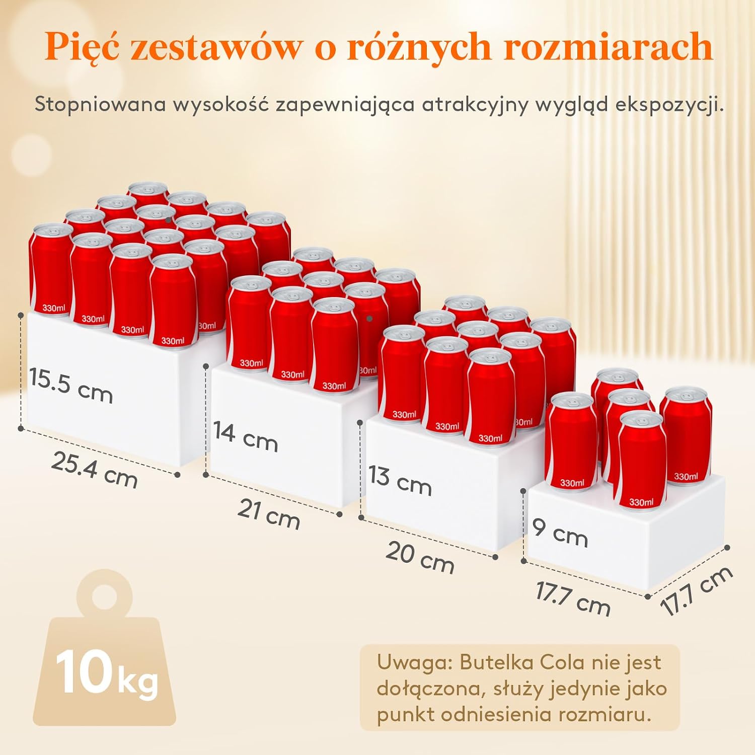 Detalle 2 de Lifewit 24172 – białe podesty bufetowe z tworzywa, zestaw 4 sztuk