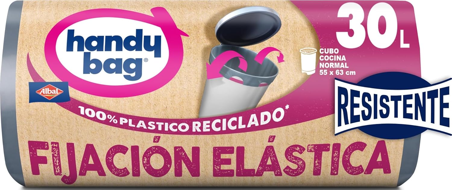 Detalle de Handy Bag vuilniszakken 30 l met elastische bevestiging, 100% gerecycleerd kunststof