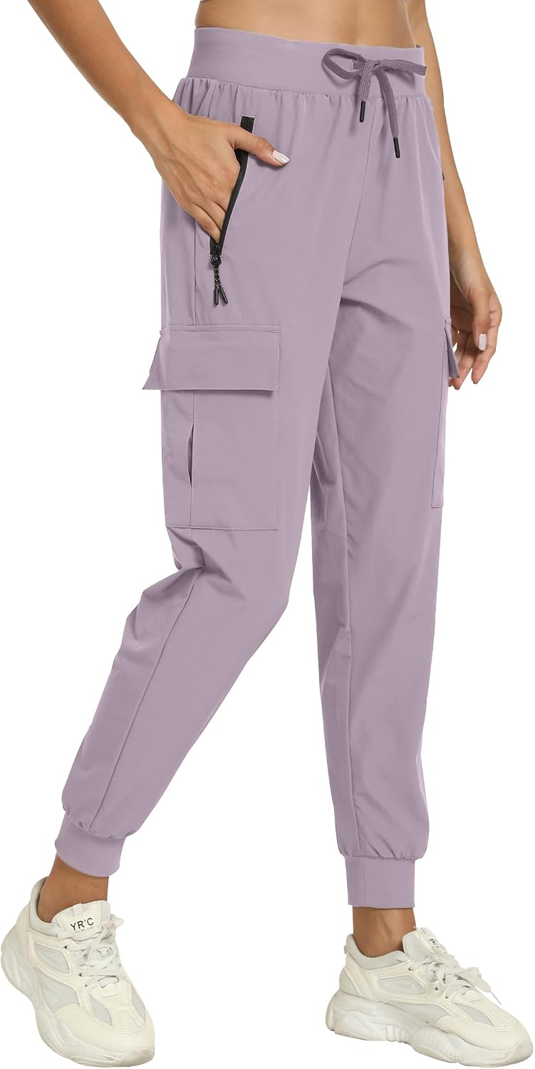 Detalle de Haowind Women's Cargo Hiking Joggers, Lightweight Quick-Dry Pants with 4 Pockets