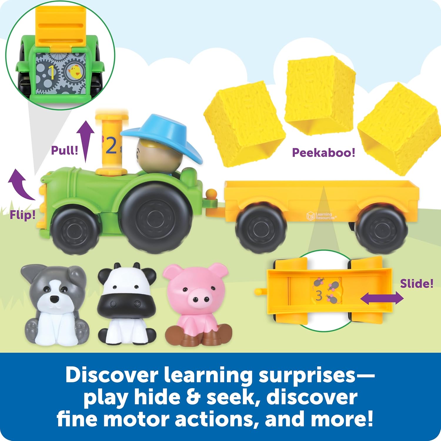 Detalle 2 de Learning Resources Tracteur Peeksville jouet éducatif 18 mois+