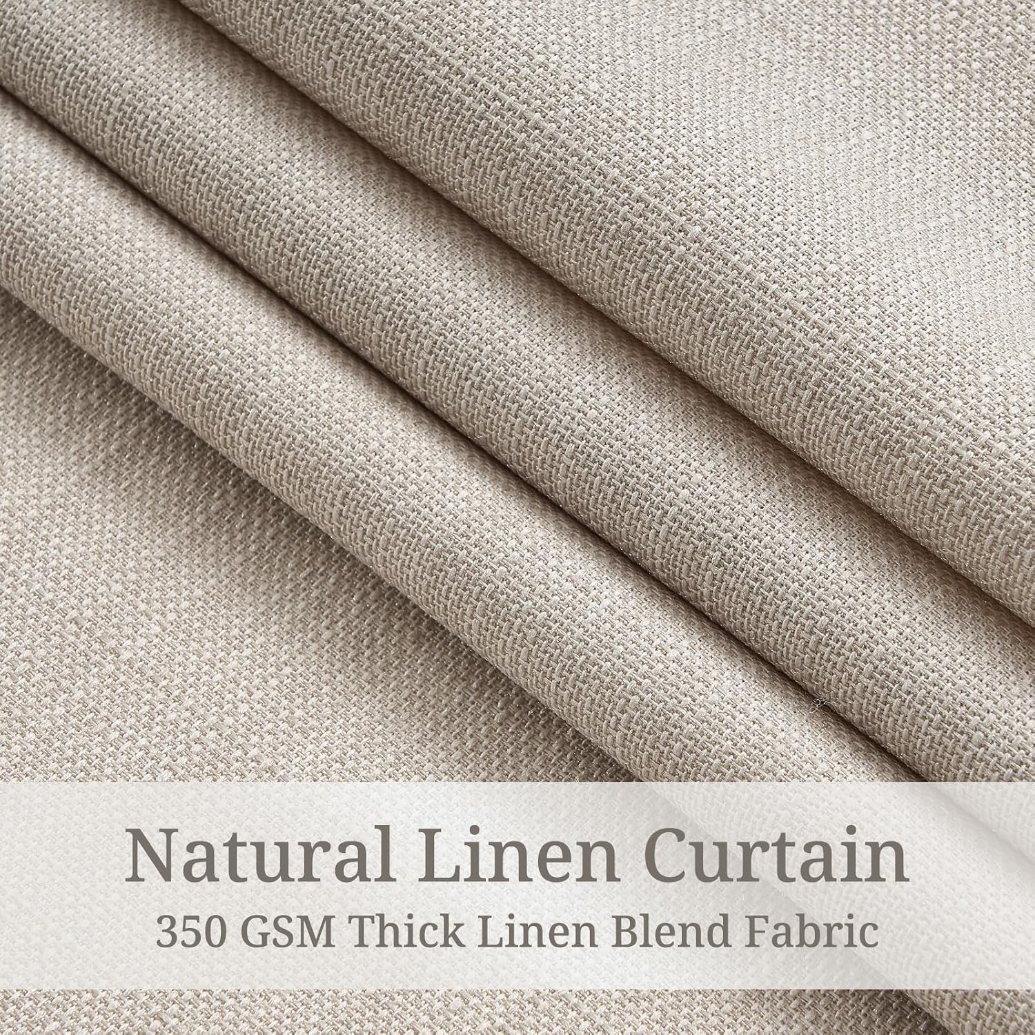 Thumbnail 4 de QJmydeco Semi Sheer Curtains, 108-Inch Pinch-Pleated Linen Blend Panels