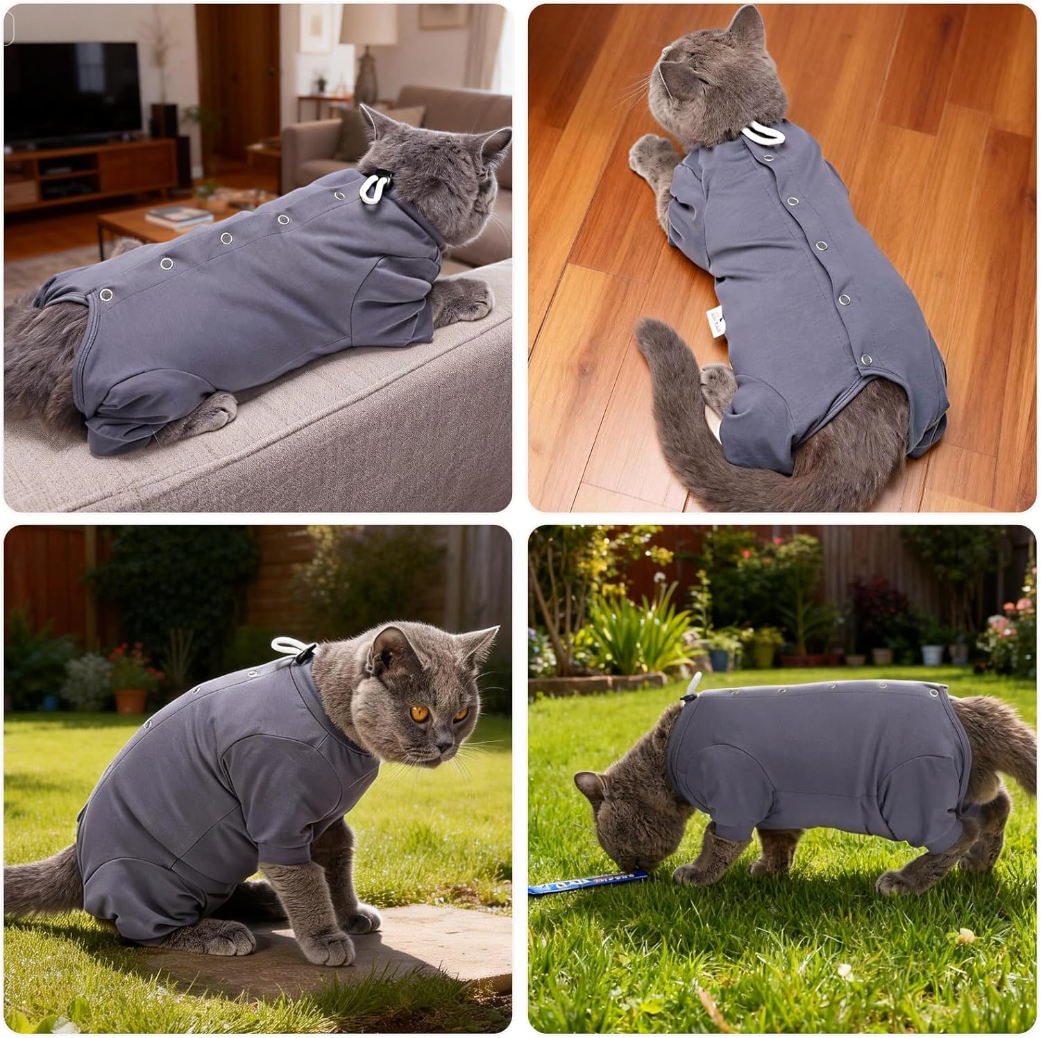 Thumbnail 6 de HEYWEAN body de récupération pour chat après opération à manches longues