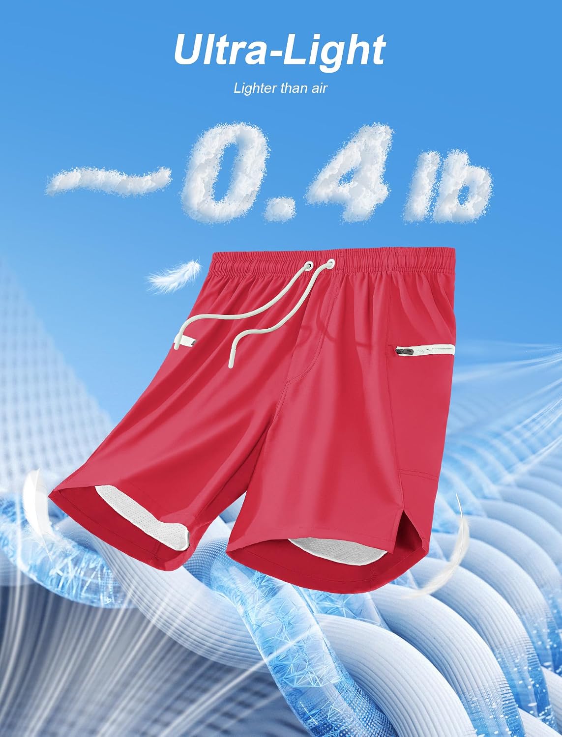 Detalle 2 de veepro 2-in-1 7" Men's Running Shorts with Compression Liner and Zip Pockets
