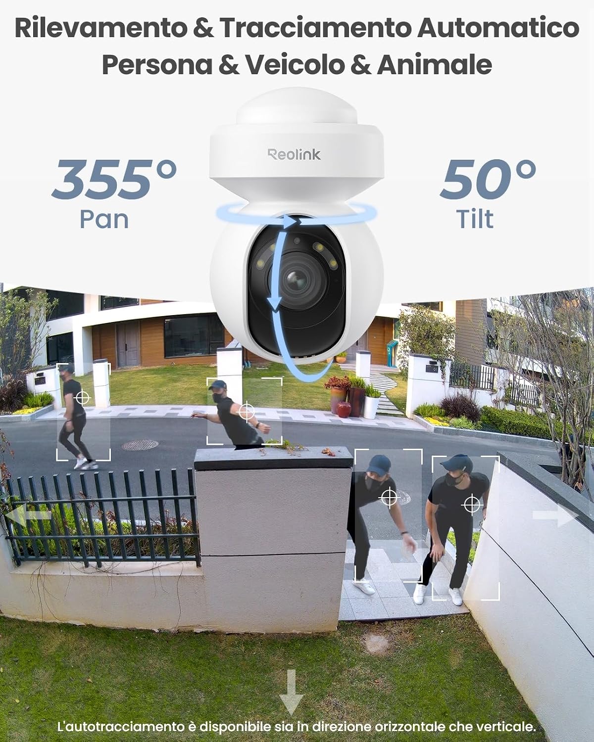 Detalle de Reolink 5MP PTZ Telecamera Wi-Fi Esterno – 355° PTZ, 3x Zoom Ottico, Colori Notturni e Auto-Tracking