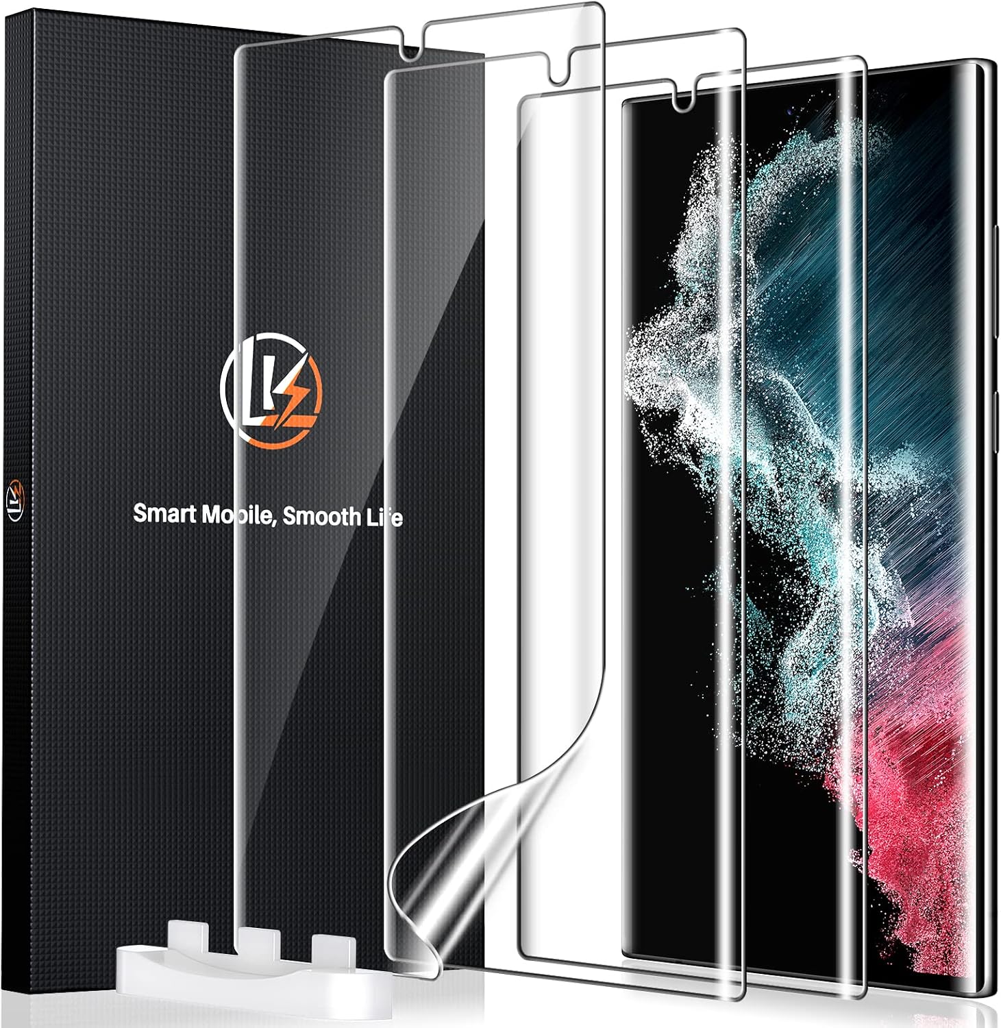 Detalle de LK Samsung Galaxy S22 Ultra TPU Screen Protector, 3-Pack for Curved Display