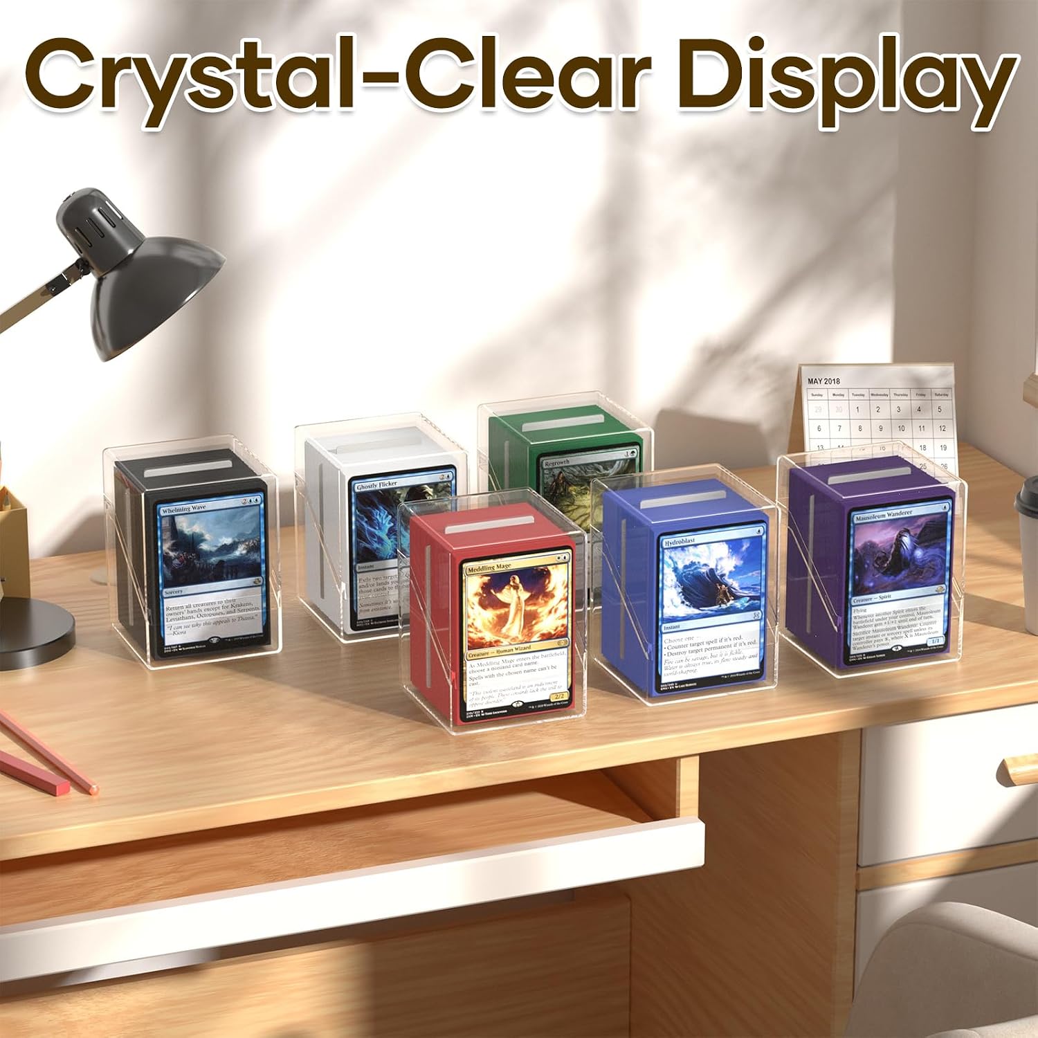 Thumbnail 5 de YSCare 6 Pack Card Deck Boxes with Sleeves and Dividers — Clear Commander Deck Case, 600 Sleeves & 6 Dividers, Standard Size Storage for MTG and Trading Cards