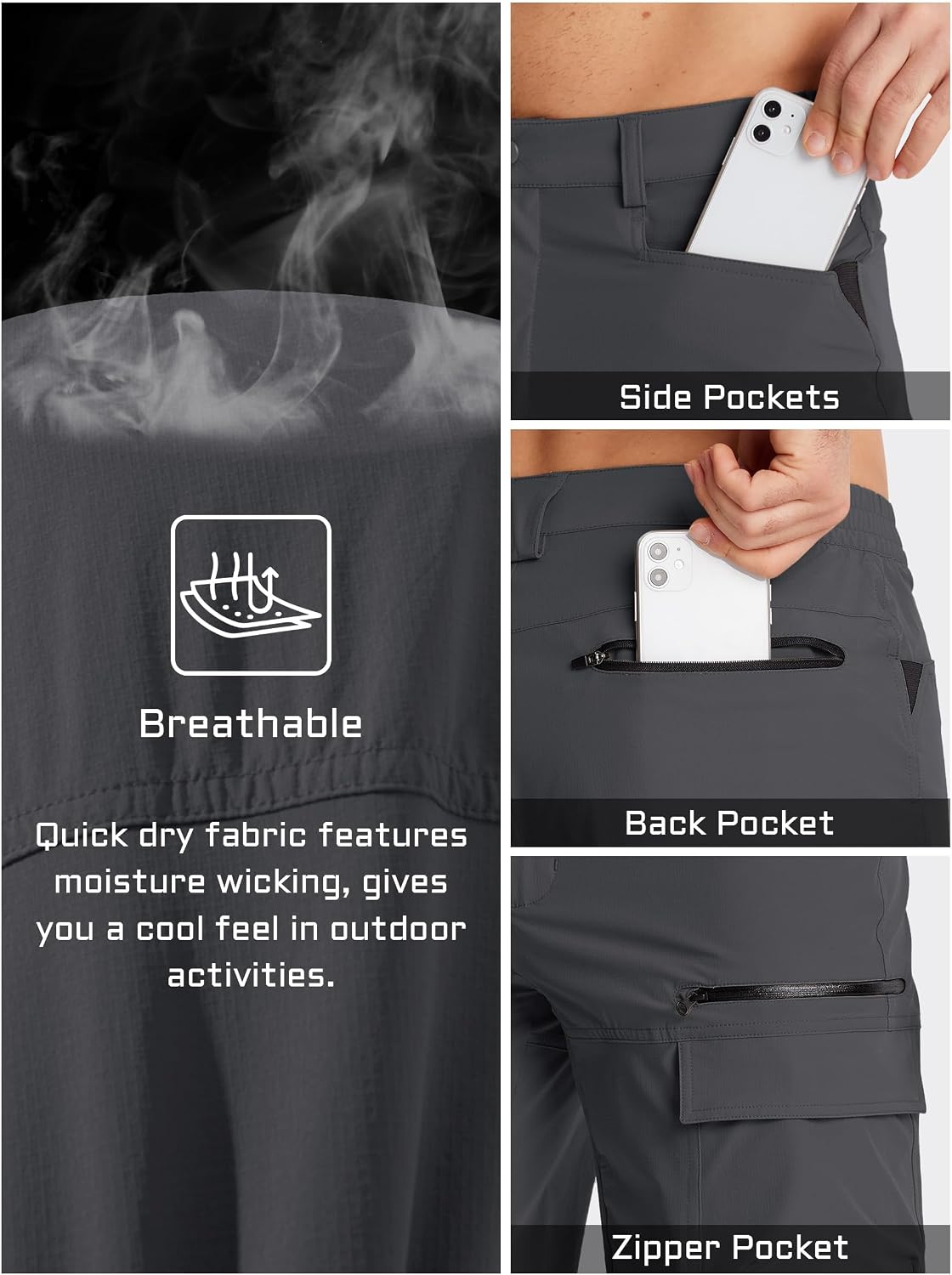 Detalle 2 de TACVASEN cargo shorts quick dry