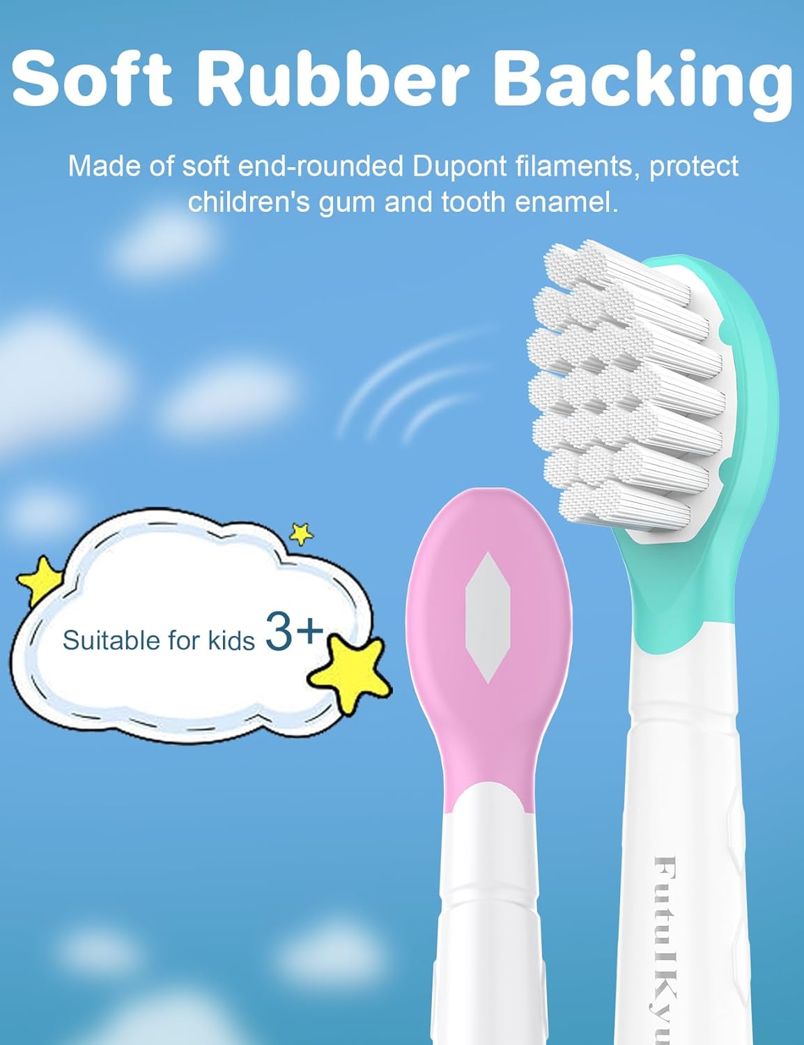 Thumbnail 3 de Kids Replacement Heads for Philips Sonicare: 8-Pack (Pink & Blue) for 3+ Years Old