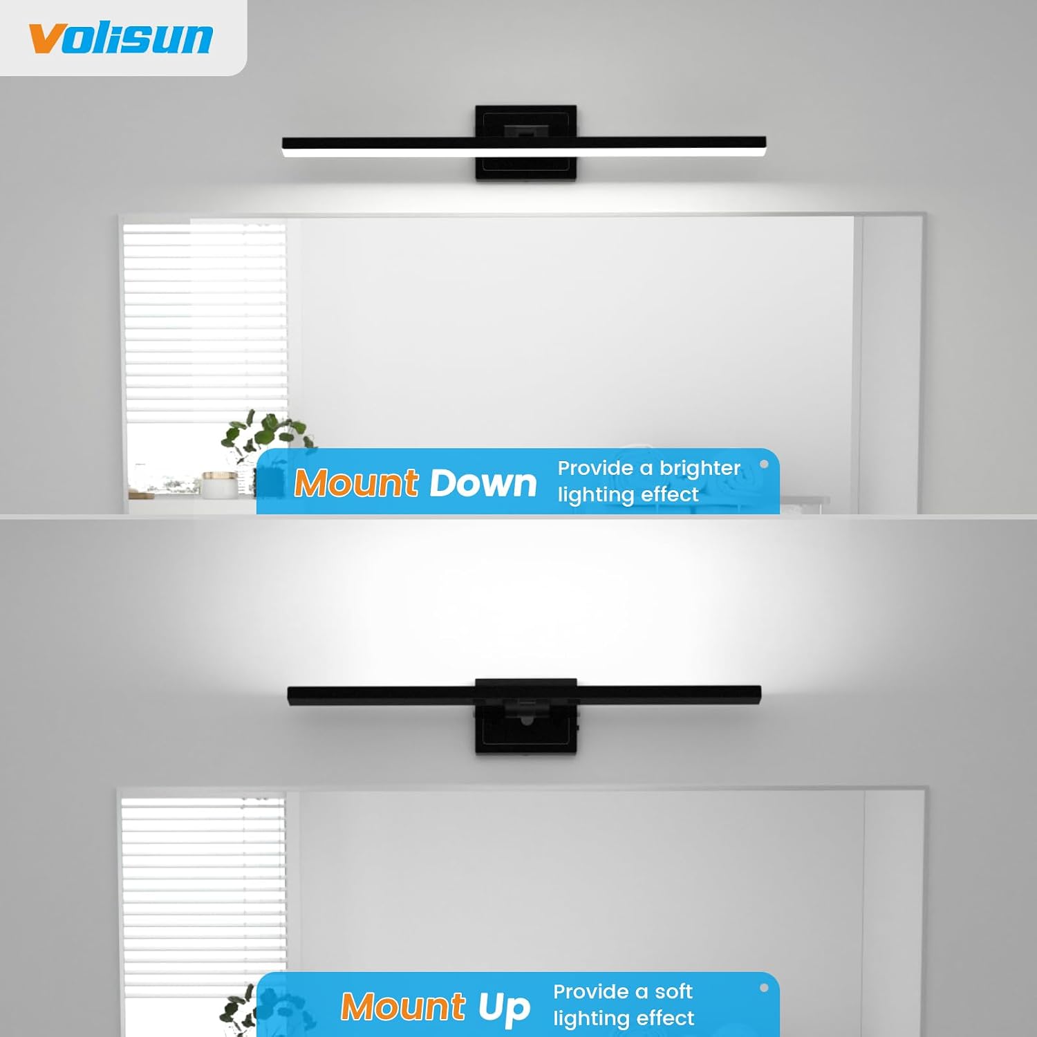 Thumbnail 6 de VOLISUN 31.5" LED Vanity Light, Black, Rotatable, 5 CCT, Dimmable