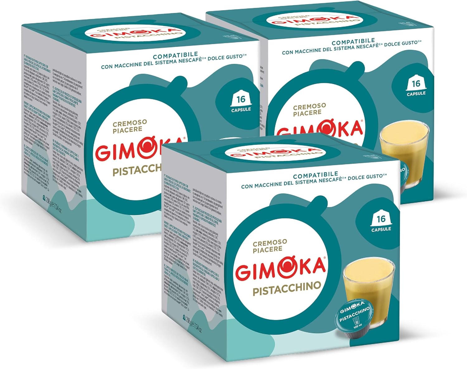 Detalle de Gimoka Compatibile per Nescafé Dolce Gusto Pistacchino – 48 Capsule (3 Confezioni da 16) Made in Italy