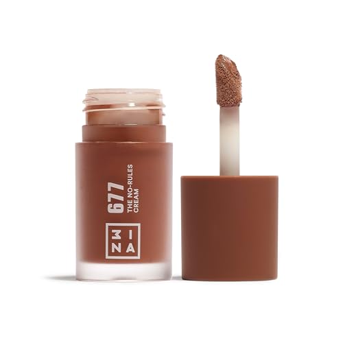 Detalle de 3INA The No-Rules Cream 677, blush liquide brun neutre 🎨