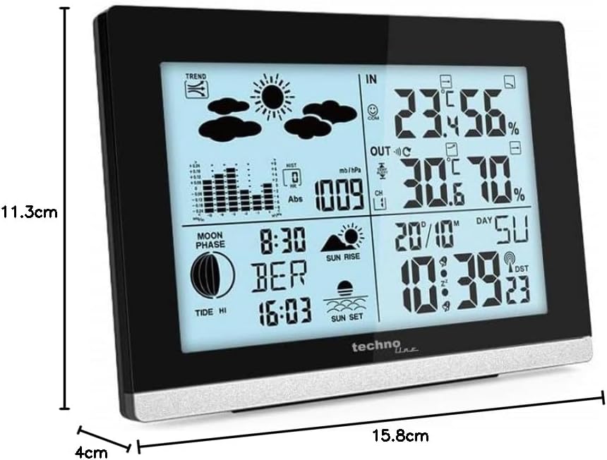 Thumbnail 3 de Technoline Station météo WS 6762 — horloge radio-pilotée avec prévisions et capteurs