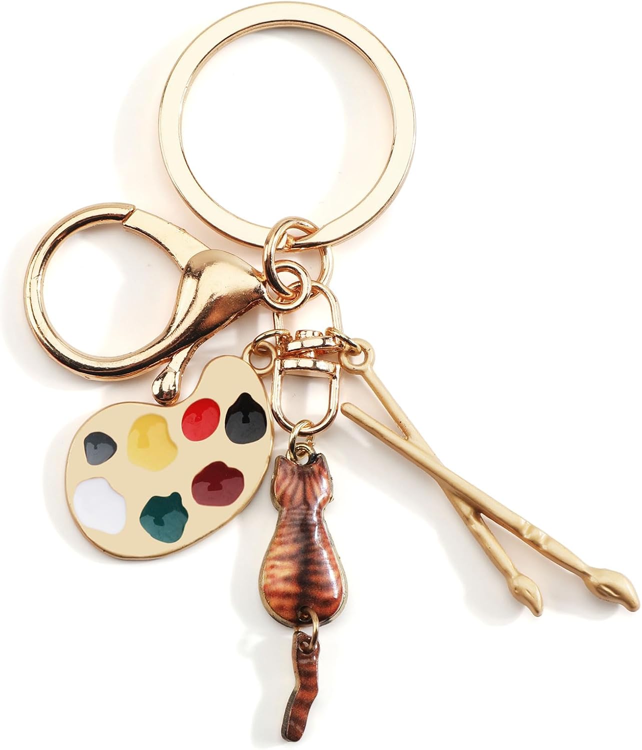 Detalle de Porte-clés Design Créatif avec Palette de Peinture – Cadeau Élégant pour Femme