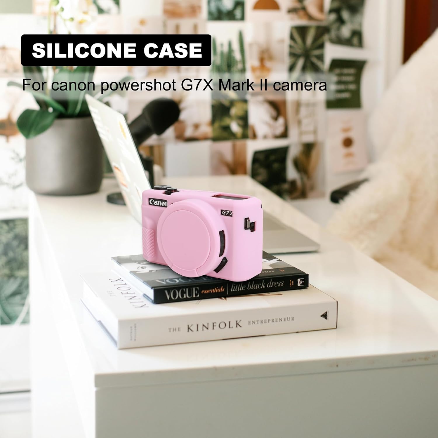 Detalle de Aisnyho siliconen beschermhoes voor Canon PowerShot G7X Mark II, roze