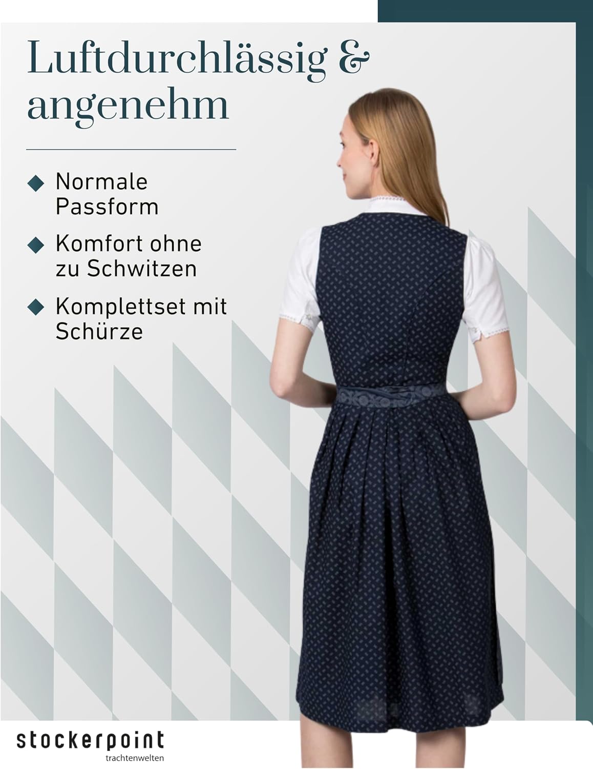 Thumbnail 4 de Stockerpoint Dirndl Ellie mit Schürze, Baumwolle