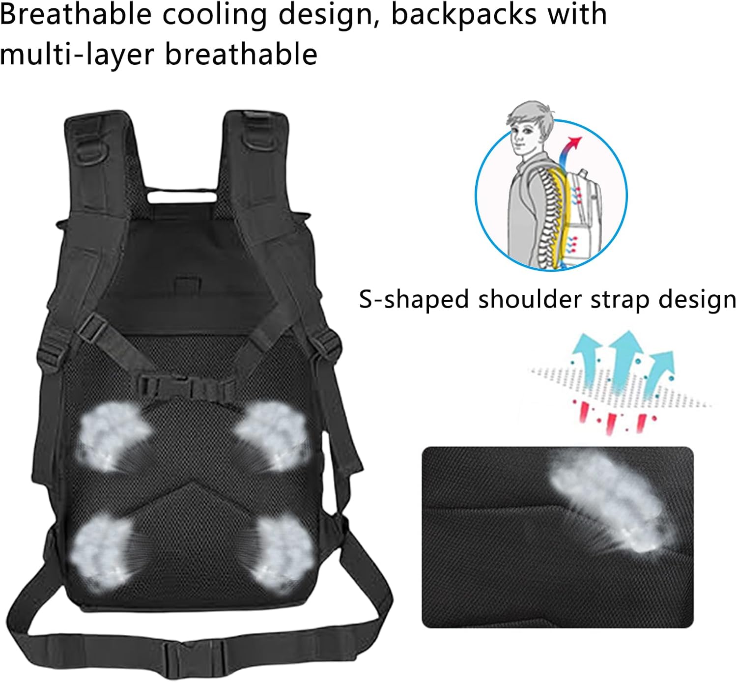 Detalle de Geebymol 45L Military Tactical Backpack (MOLLE) – 3 Day Assault Pack with Laptop Compartment