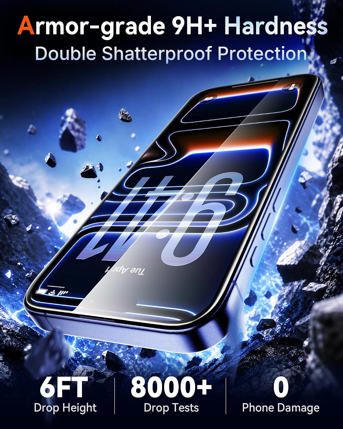 Detalle 2 de Mkeke KG8-6.9P-Clear Screen Protector for iPhone 18 Pro Max, 3-Pack