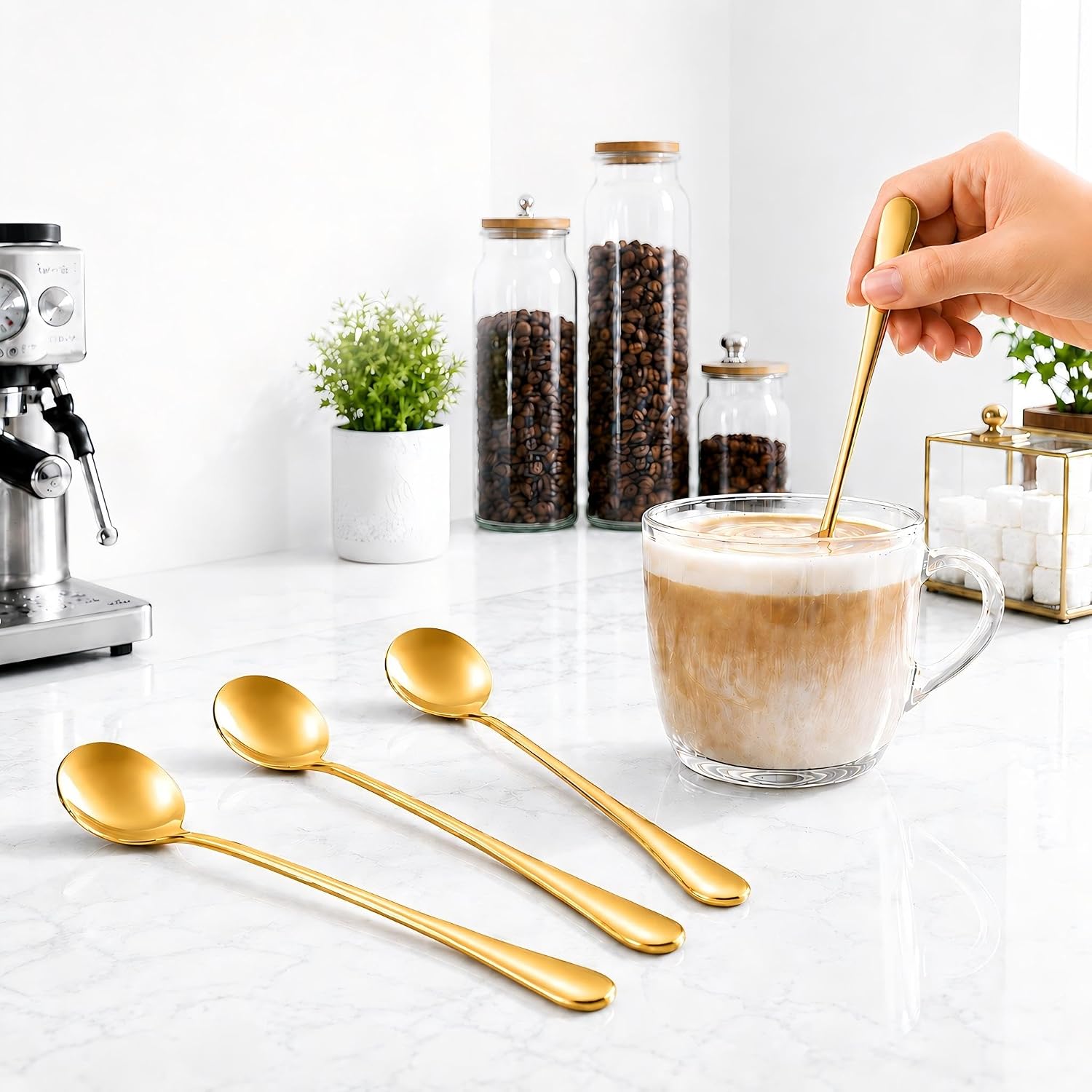 Detalle 2 de Long-Handle Coffee Spoons, 7.28-Inch