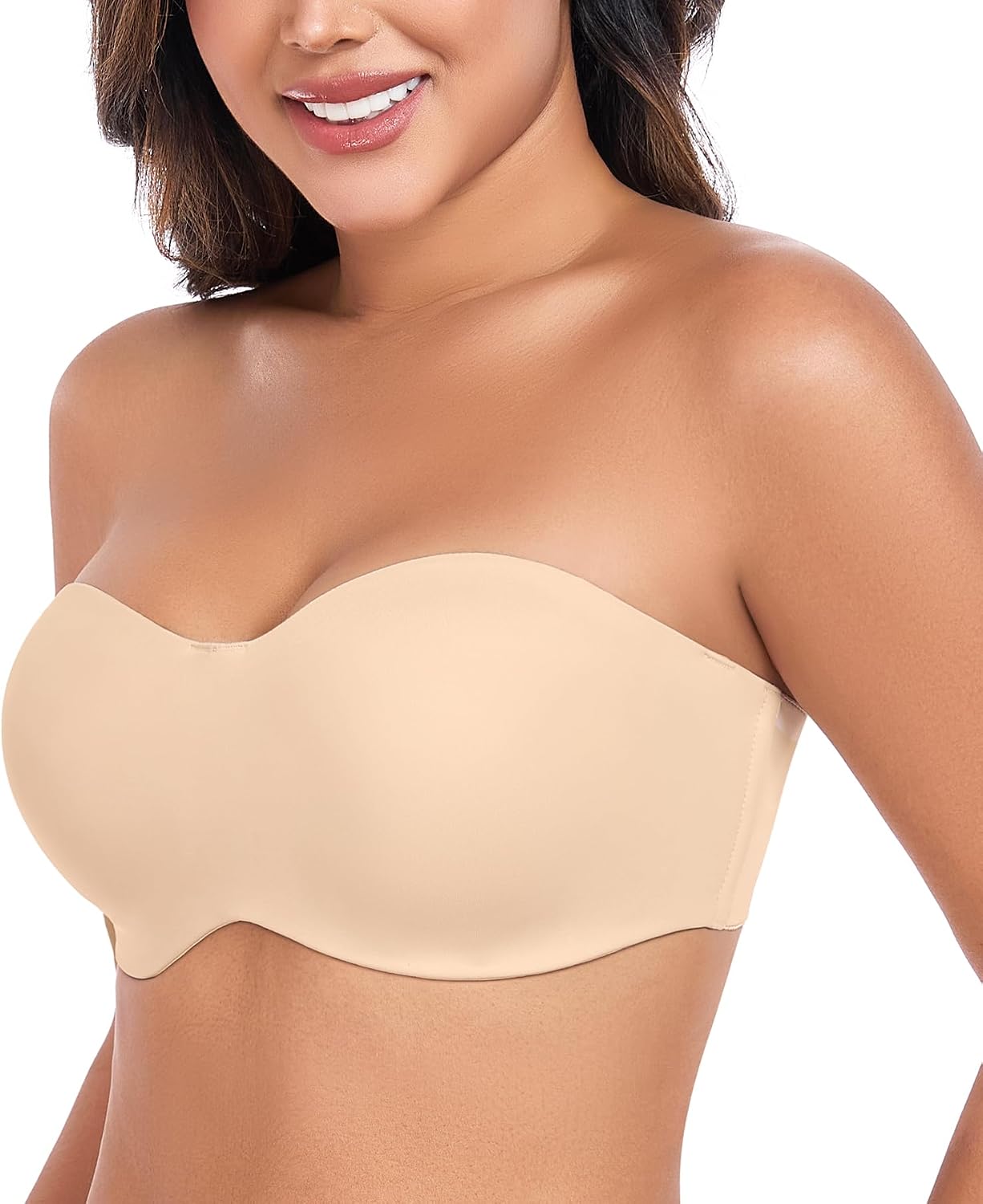 Detalle de DotVol Damen BH Große Größen Bügel Ungepolstert Bandeau Multiway – strapless und mit abnehmbaren Trägern