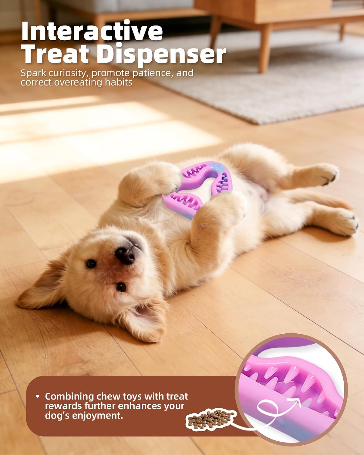 Thumbnail 2 de ETIALURE Pink Puppy Teething Toys: Chew Toy & Slow Feeder for Small Dogs